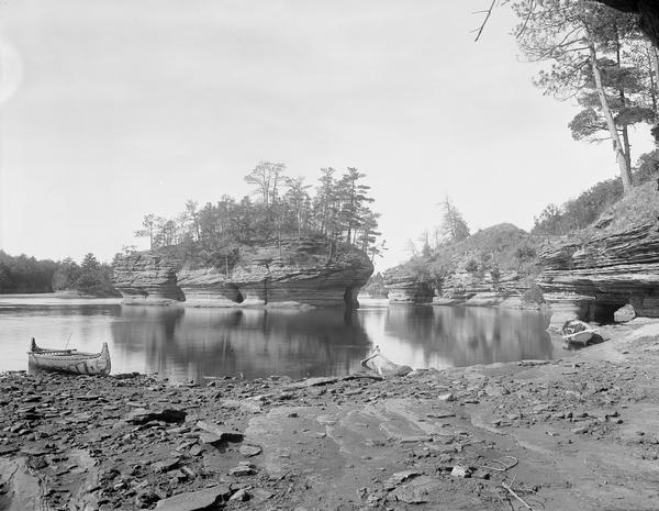 Lone rock photographed by Henry Hamilton Bennett.