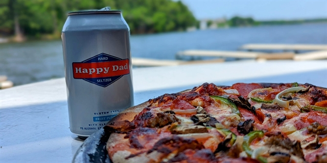 Pizza and beer.
