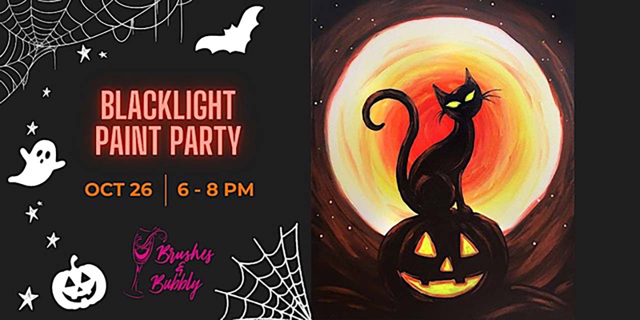 Halloween Black Light Paint Party at Brushes & Bubbly.