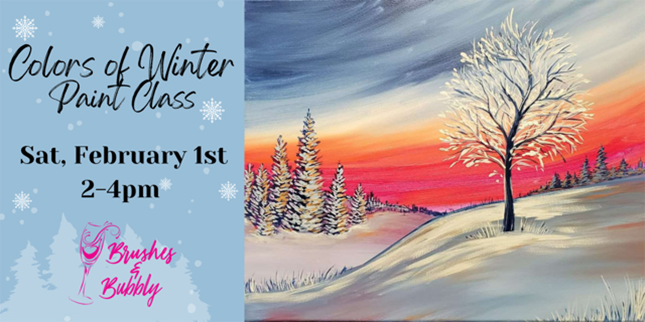 Colors of Winter Paint Class at Brushes & Bubbly