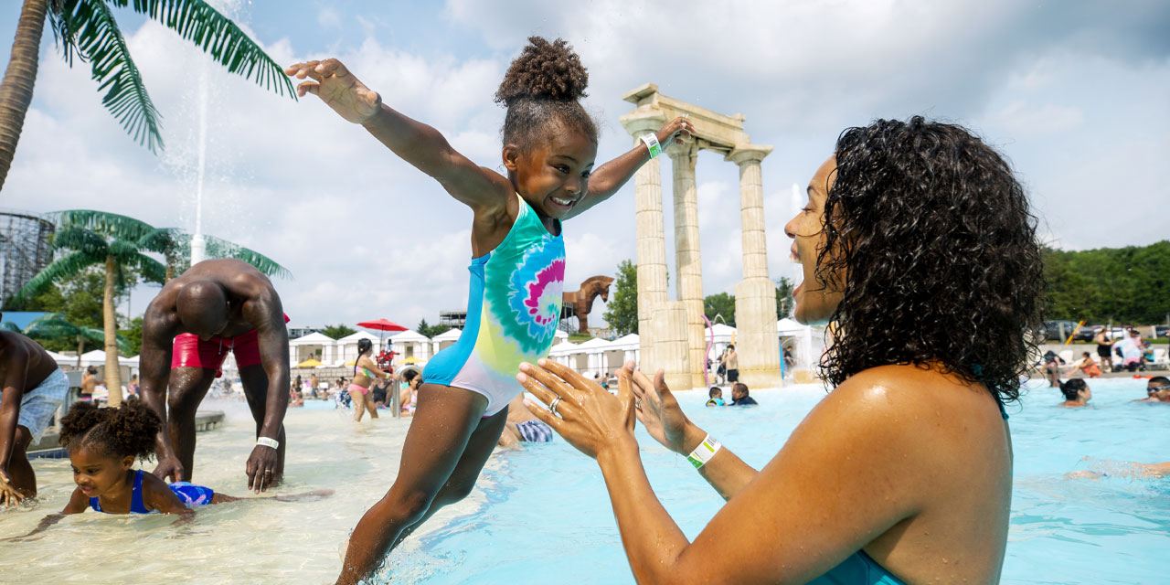 The outdoor waterpark at Mt. Olympus Water & Theme Park.