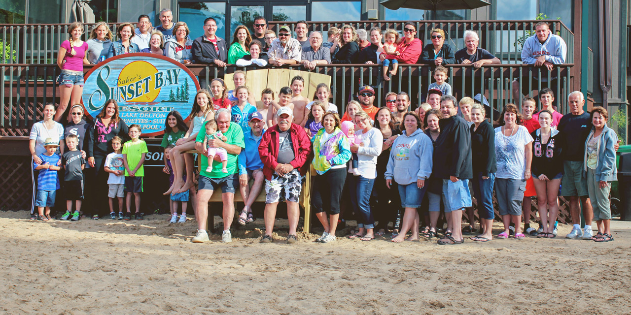 Family reunion at Baker's Sunset Bay.