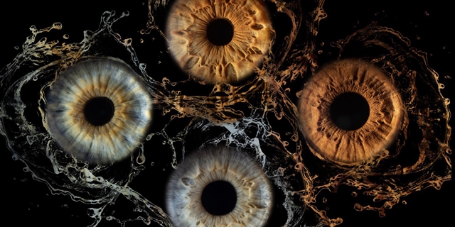 Art piece with four irises.