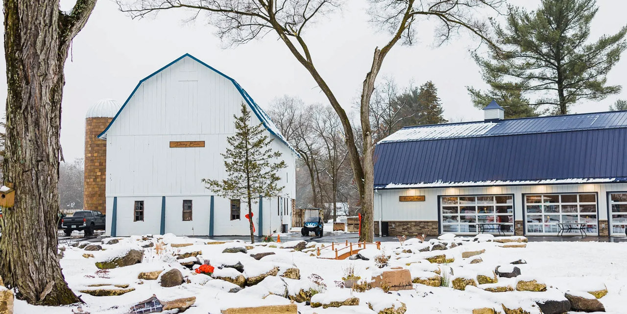 Tranquility Farm in the winter time.